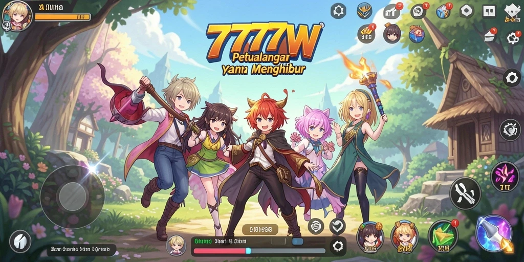 Screenshot gameplay menggambarkan pertarungan dramatis karakter Anime.