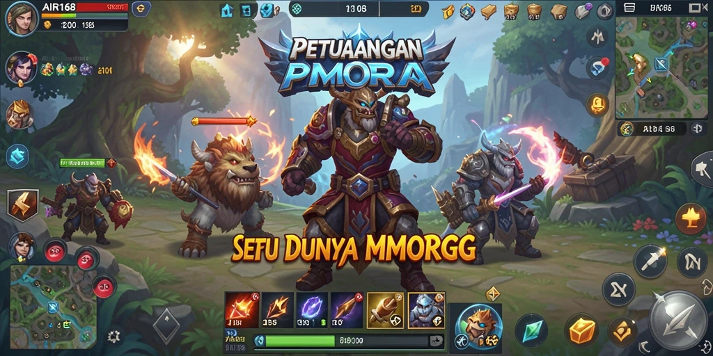 Screenshot utama menampilkan petualangan seru di dunia MMORPG AIR168.