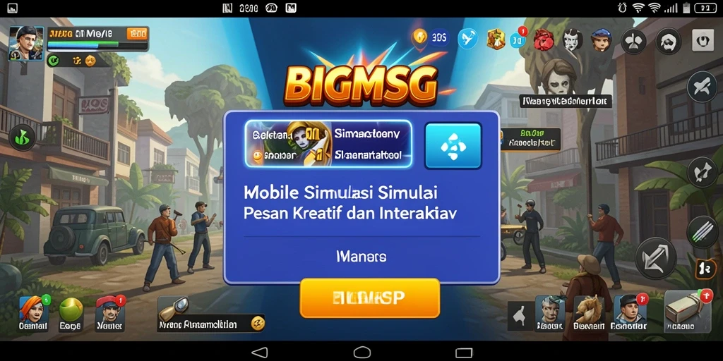 Screenshot gameplay BIGMSG menunjukkan antarmuka interaktif yang menarik.