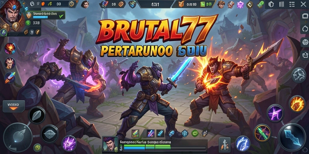 Tampilan menarik dari gameplay BRUTAL77 yang intens.