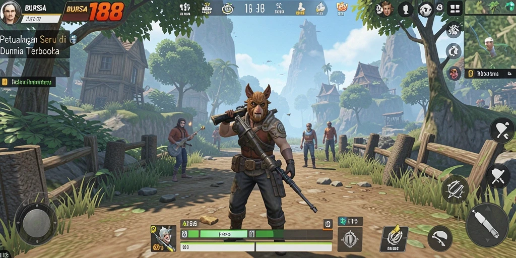 Screenshot utama BURSA188 menampilkan aksi seru dalam gameplay Open World.