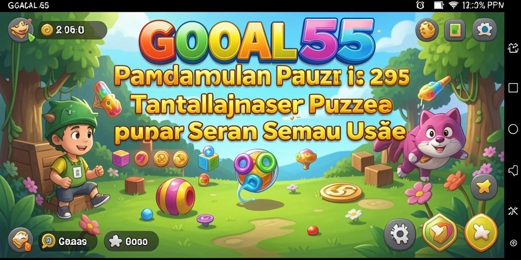 Tampilan gameplay GOAL55 dalam menyusun puzzle yang menantang.