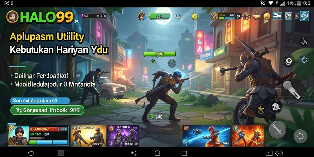 Tampilan utama HALO99 dengan fitur utility yang lengkap.