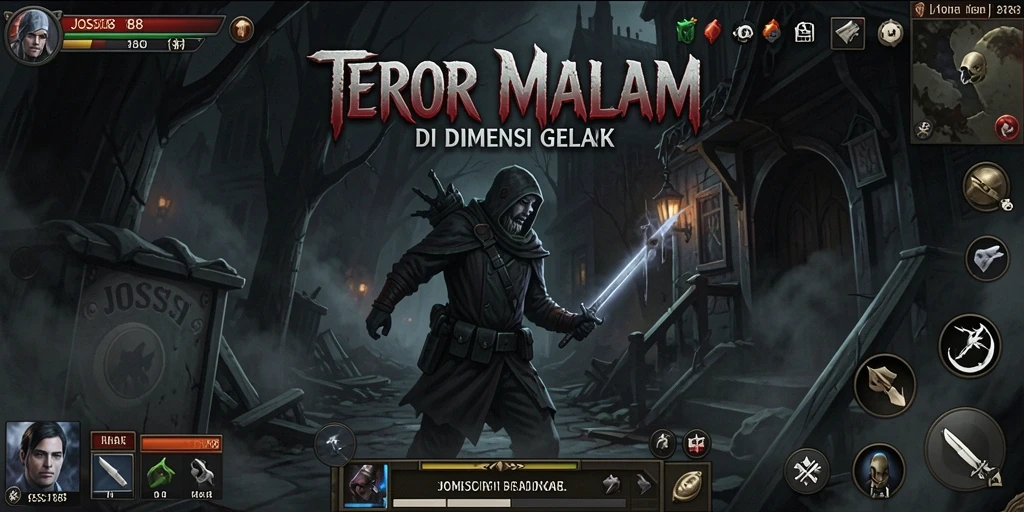 Gameplay menegangkan dalam suasana horor yang gelap dan misterius.