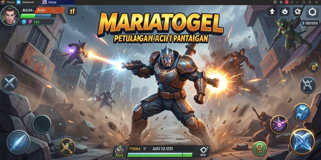 Screenshot MARIATOGEL menampilkan aksi seru dalam pertarungan melawan musuh.