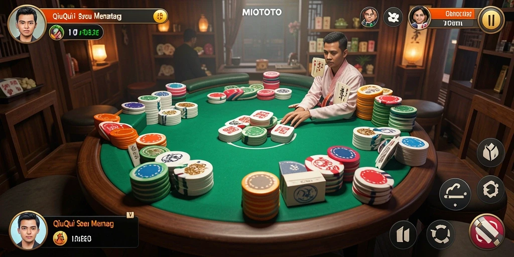 Tampilan gameplay seru MIOTOTO saat bermain QiuQiu.