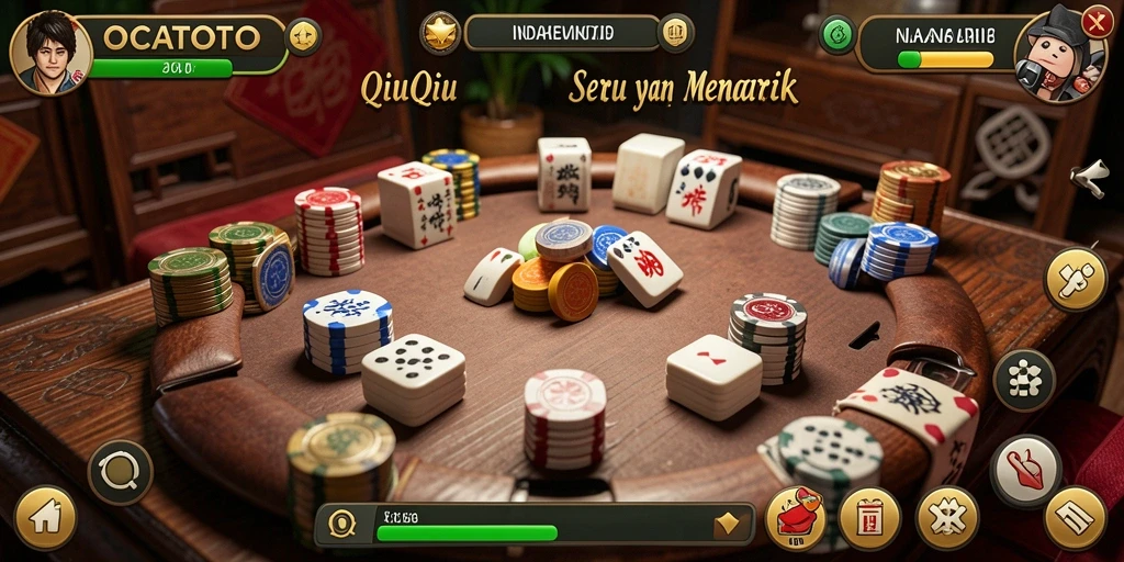Screenshot gameplay OCATOTO yang menampilkan aksi seru permainan QiuQiu.