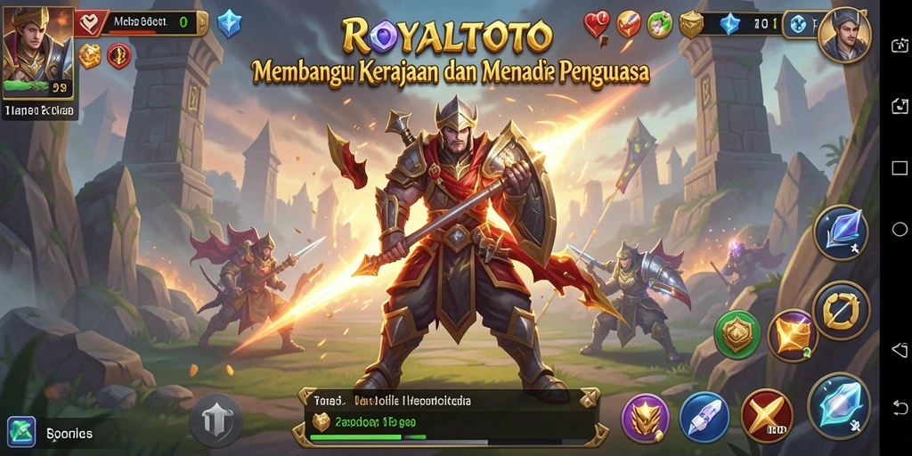Screenshot ROYALTOTO menampilkan aksi membangun kerajaan yang seru.