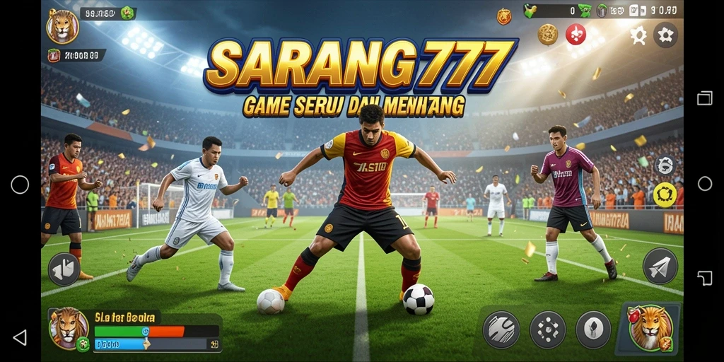 Tangkapan layar gameplay SARANG777 yang menampilkan aksi olahraga seru.