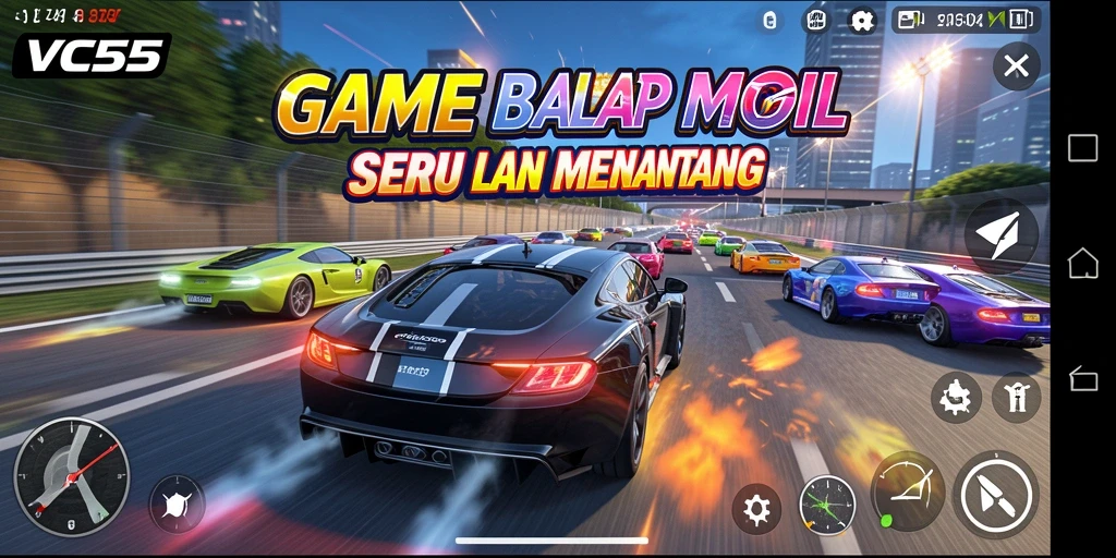 Gameplay VC55 yang menegangkan dalam balapan yang seru.
